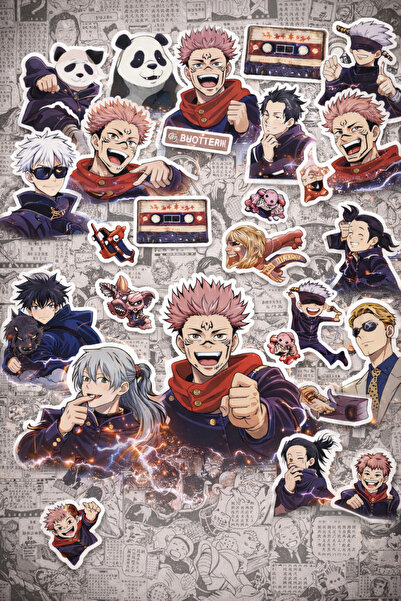 jadesticker Jujutsu Kaisen Manga Sticker Seti | Gojo, Sukuna, Yuji | Anime Çı...