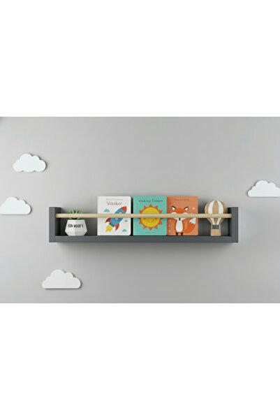 EGN WOODS 80X9 1-Piece Mdf Anthracite Baby Room Organizer Children's Room Mon...