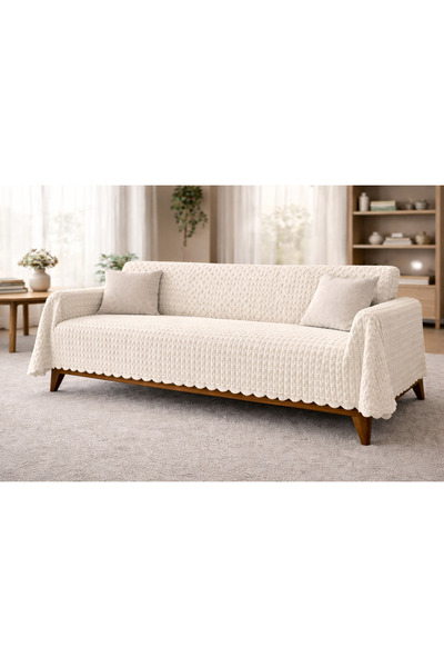 la lune home Woodd Plush Sofa Cover Non-Slip Base 175X215 cm