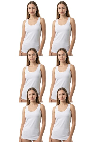 DK İÇ GİYİM Women's Thick Strapped Tank Top 6-Piece Set
