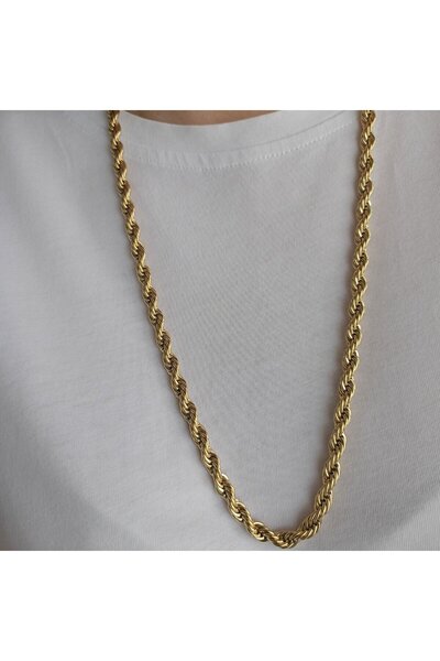 LENTE AKSESUAR قلادة سلسلة حلزونية سميكة (60 سم) - قلادة نسائية بطابع حنين