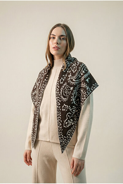 Shophia Şal de tricotat reversibil cu model triunghi pentru femei