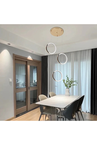 Humer نجف مودرن ذهبي لون الانارة 3اضاءات 36 واط ثلاثي