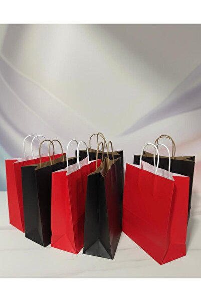 aybaş kağıtçılık 1.Kalite 18x24Cm (10 Adet)Kırmızı(10 Adet)Siyah Renkli Kraft...