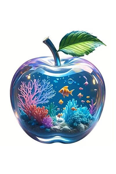 MORESUN 6 İnç Elma Su Altı Dünyası Vinil Çıkartması