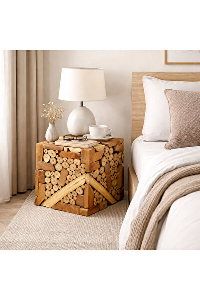 Alqaryah Alkhasbiah Trading Company Wooden Village Cube Design Service Table