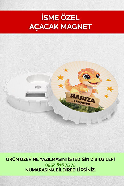 Mutluluk Atölyem مغناطيس فتاحة هدايا أعياد الميلاد بتصميم ديناصور ترايسيراتوب...