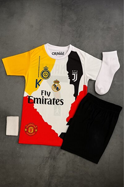 yenteks Ronaldo Tüm Takımlar. Özel Tasarım Çocuk Futbol Forması Forma+Şort (ç...