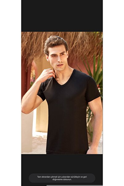 Berrak 1036 Erkek Fanila T-shirt -Siyah