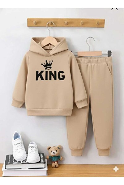 Nice Clothes Children's Tracksuit Set Hooded Unisex King Flat Print