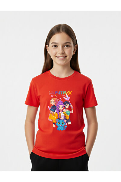 Let's Wear Huntrix Girls Printed Premium Tshirt with Crew Neck in 100% Cotton...