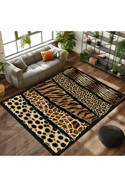 Reyhani Leopar -2 Desenli Modern Kaymaz Taban Makinede Yıkanabilir Çocuk Gamı...