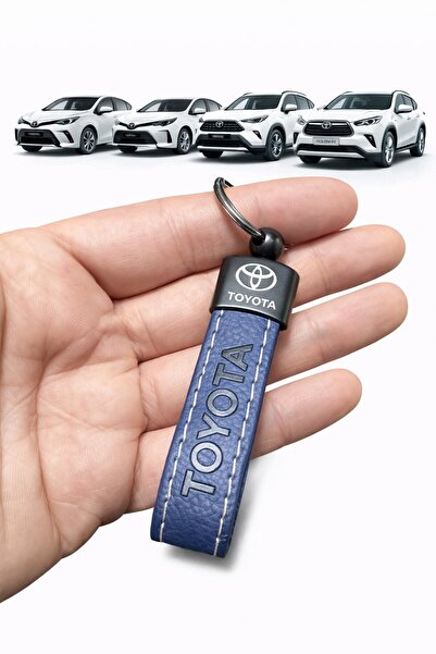 STİLİX GARAGE Breloc Toyota cu logo din piele sintetică (ALBASTRU ÎNCHIS)