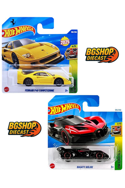 HOT WHEELS Ferrari F40 Competizione - Bugatti Bolide 2024 Case