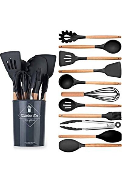 Generica 12-piece silicone cutlery set, black