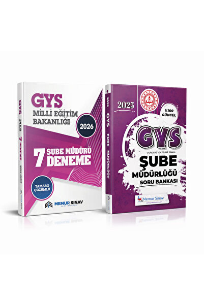 MemurSınav MEB ŞUBE MÜDÜRÜ SORU BANKASI + DENEME 2'Lİ SET