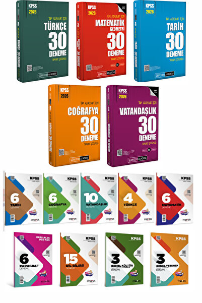 Pegem Akademi Yayıncılık 2026 KPSS Tüm Adaylar İçin 30 Deneme Seti Pegem Akad...