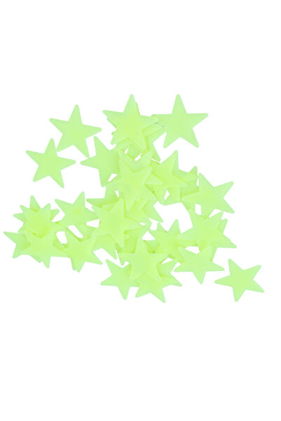 Yash Set of 100 self-adhesive phosphorescent stars, size 3 cm, yellow color