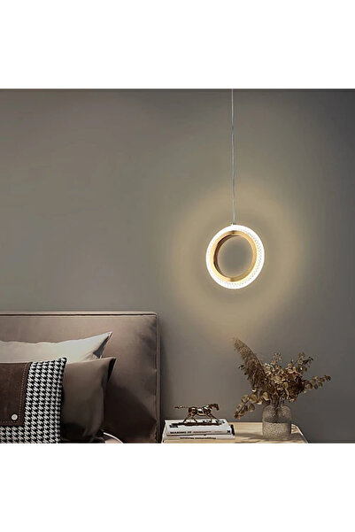 Humer علاقي مفرد حلقة ذهبي لون الانارة 3اضاءات متعددة 9 واط