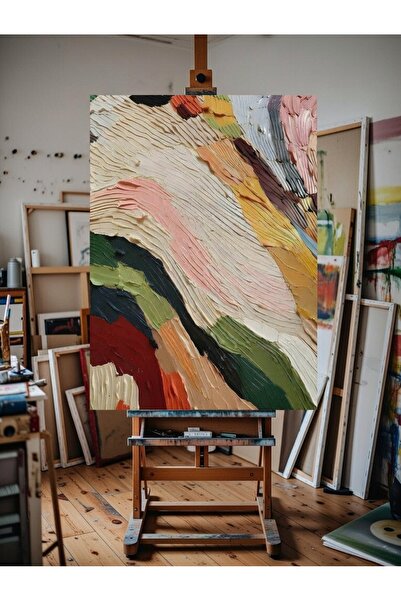 Nurşahın Resimleri Tablo%100 El Yapımı DOKULU Soyut Dekoratif Kanvas Tablo