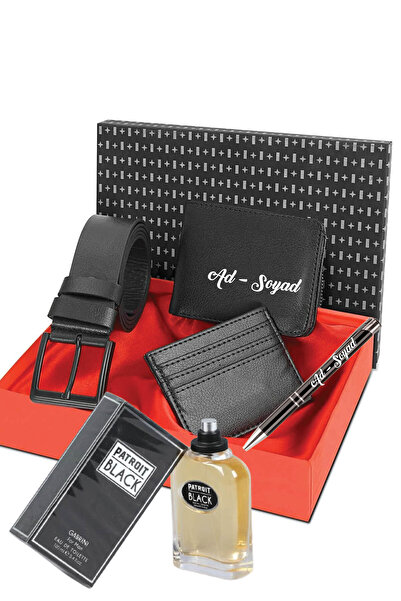 expreshediye Kişiye Özel İsimli Erkek Hediye Seti – Cüzdan, Kartlık, Kalem, K...