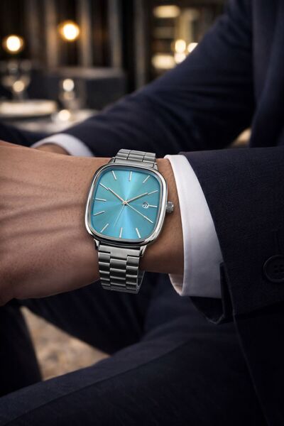 LOOQ Steel Band Men's Wristwatch with Calendar