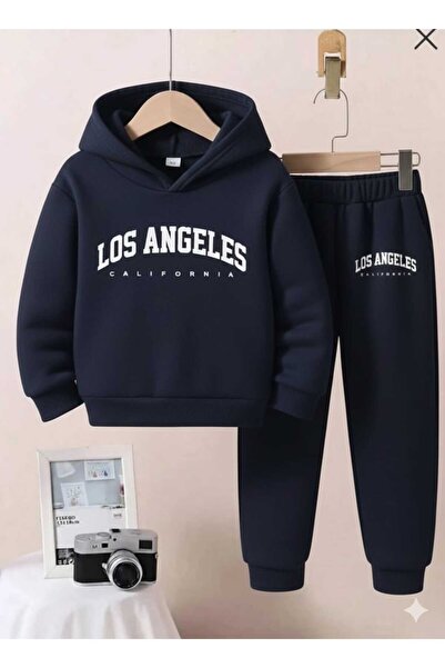 Nice Clothes Set trening pentru copii cu glugă UNISEX LOS ANGELES PRINT