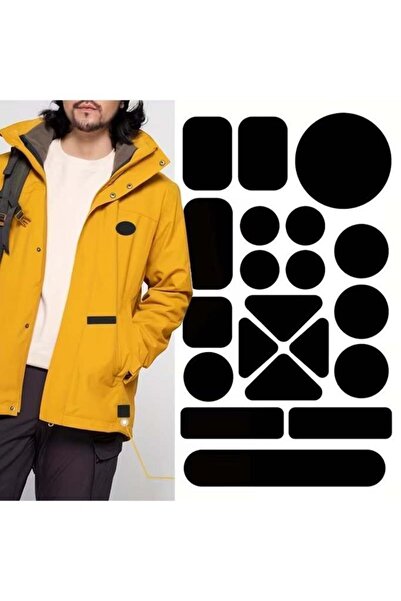 Nirnisa 20 li Set Siyah Polyester Tamir Yama Bandı Yapışkanlı Mont Ayakkabı Ç...