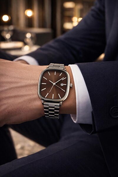 LOOQ Steel Band Men's Wristwatch with Calendar