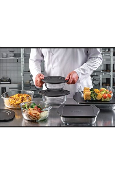 Paşabahçe Glassware Set with Lids - 5 Piece Glassware Dowry Set with Lids Sto...