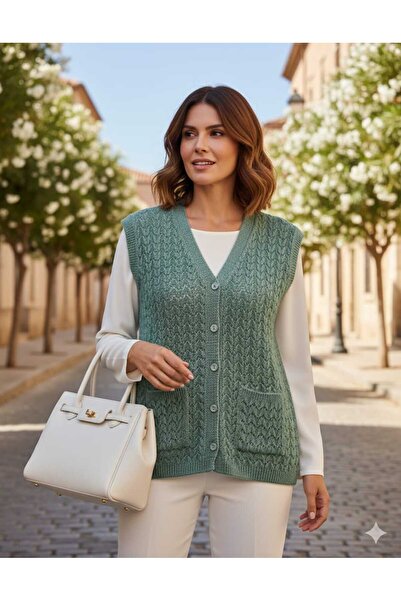 mamizya Women's Knitted Buttoned Casual Stylish Vest