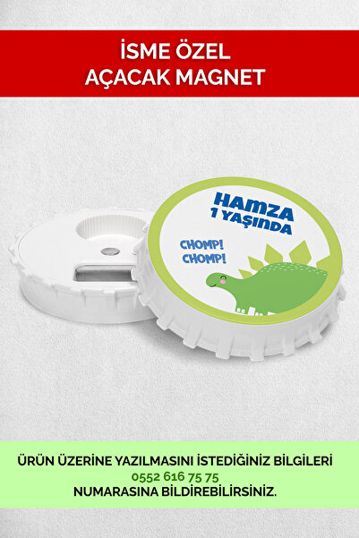 Mutluluk Atölyem مغناطيس فتاحة هدايا أعياد الميلاد بتصميم الديناصورات مع تمثا...