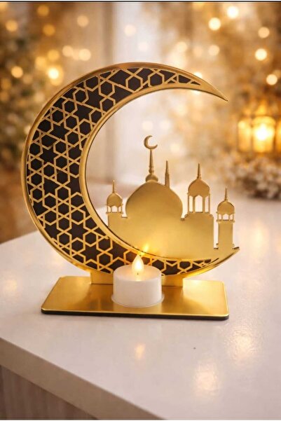 skycott Ramazan Hilal ve Cami Figürlü Dekoratif Mumluk