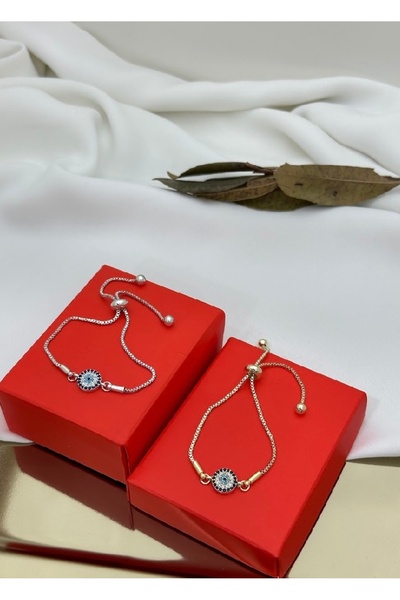 Mia Paslanmaz Çelik taşlı nazar boncuğu asonsorlu bıleklık