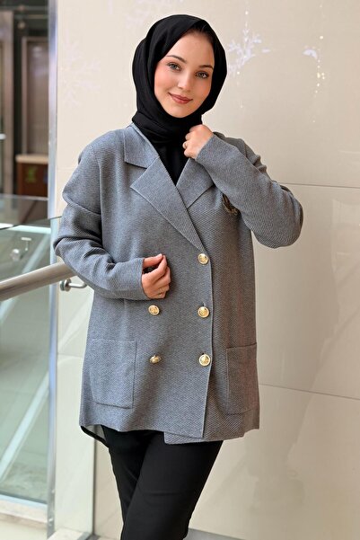 Ghisa Double-Breasted Collar g Logo Patterned Knitwear Jacket