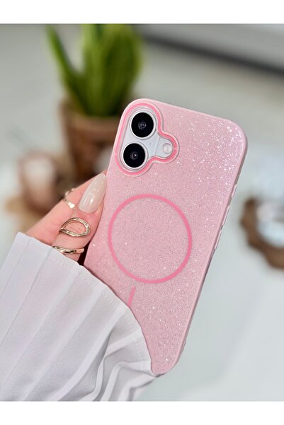 Go Aksesuar Iphone 17 Uyumlu Glitter Magsafe Özellikli Işıltılı Zarif Koruyuc...