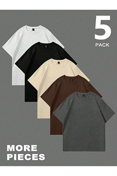 By Layina 5 ' Lİ AVANTAJLI PAKET UNISEX DÜZ TİŞÖRT