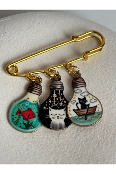 BHR AKSESUAR Kedili Charm Broş (4.9x4cm)