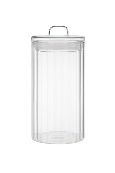 MİEN Line 1700 ml Borosilikat Cam Kavanoz – Contalı Kapaklı