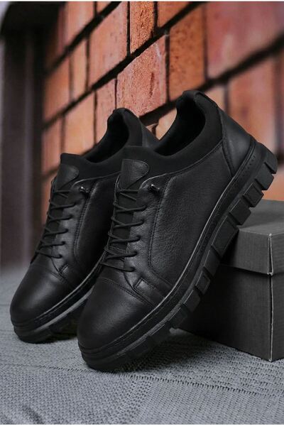 Bumbell Brown Black Easy Genuine Leather Men's Shoes