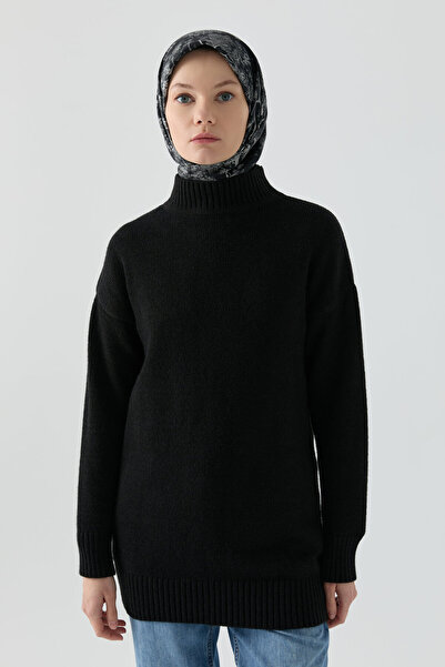 Tuğba Kalın Balıkçı Yaka Kazak - Siyah