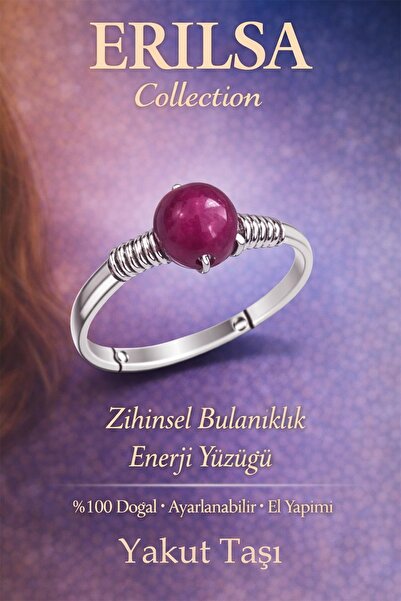 Erilsa Certified Mental Blur Energy Ring – Ruby Gemstone Adjustable Thin Case...