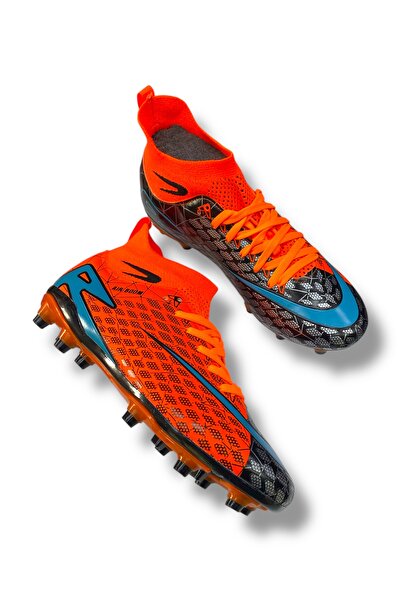 güneşayakkabı 400 Fans Çift Renk Çoraplı Krampon Turuncu Turkuaz Desenli