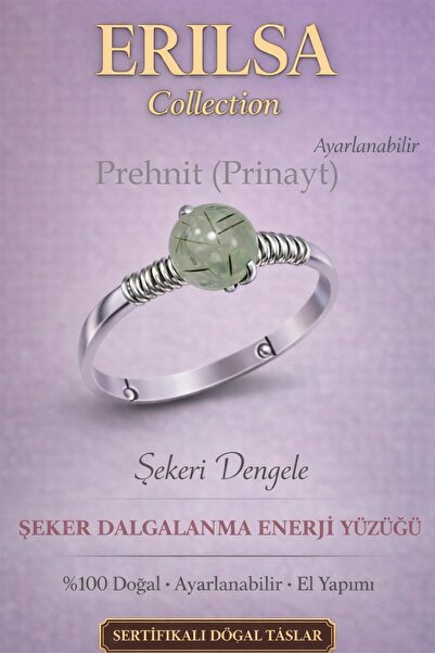 Erilsa Certified Sugar Ripple Energy Ring – Prehnite Adjustable Thin Case Tau...