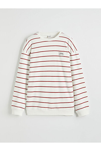 LC Waikiki Rmz Gi̇yi̇m Farkiyla Zero Roba Collar Striped Boys' Sweatshirt