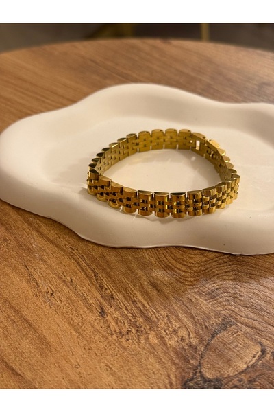 SUAY JEWELRY Hasır Örgü Gold Bileklik