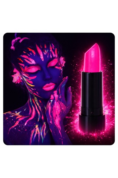 Go İthalat Uv Neon Pink Lipstick – Glow-In-The-Dark Makeup Paint (5224)