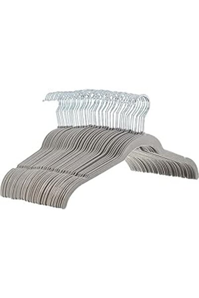 Amazon basics Velvet Non-Slip Clothes Hangers, Gray/Silver - 50-Pack