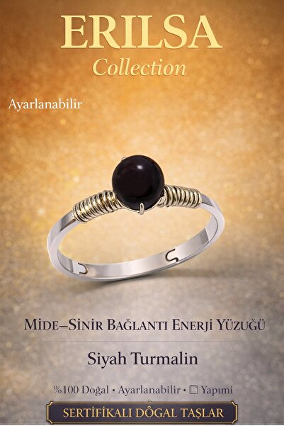 Erilsa خاتم الطاقة المعتمد للربط العصبي للمعدة - التورمالين الأسود القابل للت...
