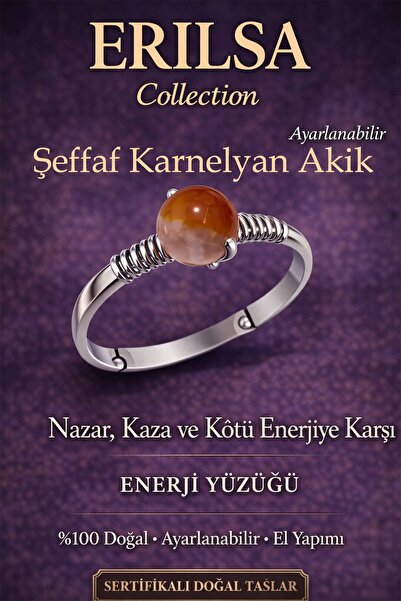 Erilsa Certified Evil Eye Protection Energy Ring – Thin Case with Clear Carne...